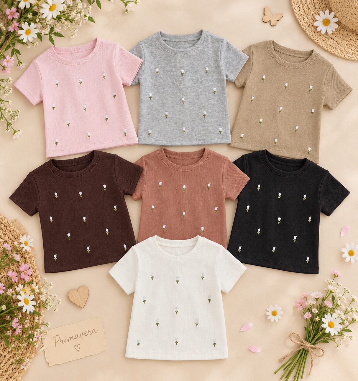 Remera con tulipanes